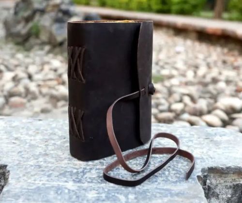 Handmade Leather Bound Notebook With Belt, For Home, Office, School