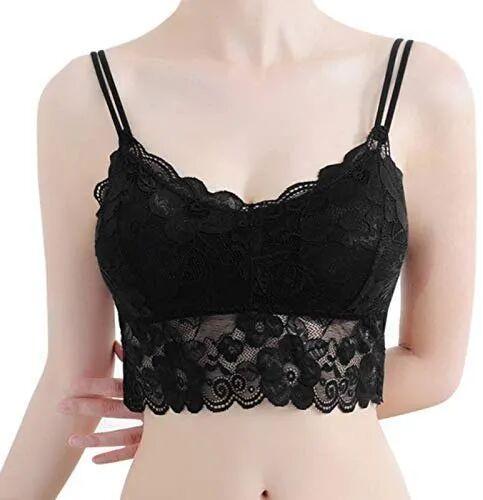 Plain Netted Ladies Bra, Color : Black