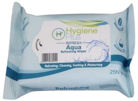 Hygiene Plus Aqua Refreshing Wet Wipes, For Face Cleaning, Size : 17cmX15cm