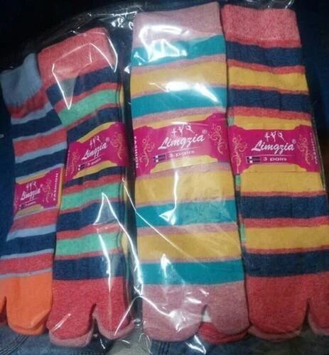 Striped Ladies Socks, Size : M, XL, XXL