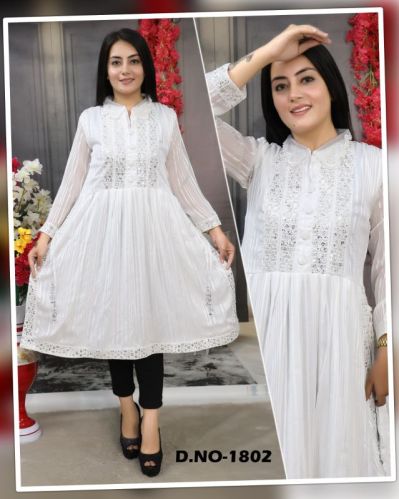 Cotton Anarkali Kurti Set, Size : M