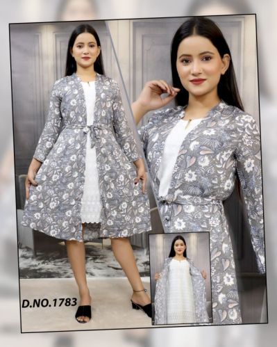 Ladies Printed One Piece Short Dress, Size : M