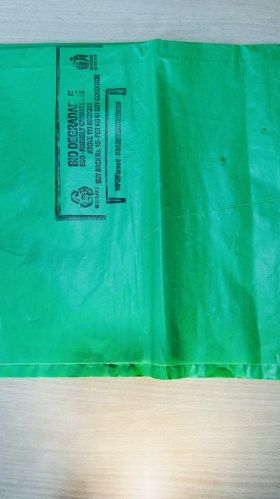 LDPE Plain Green Biodegradable Garbage Bag, Technics : Machine Made