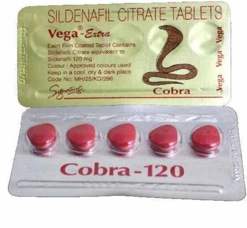 Vega Extra Cobra 120 Tablets, Composition : Sildenafil