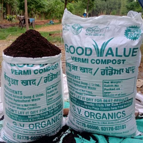 Good Value Vermicompost 25 Kg Pack, For Agriculture, Purity : 100%