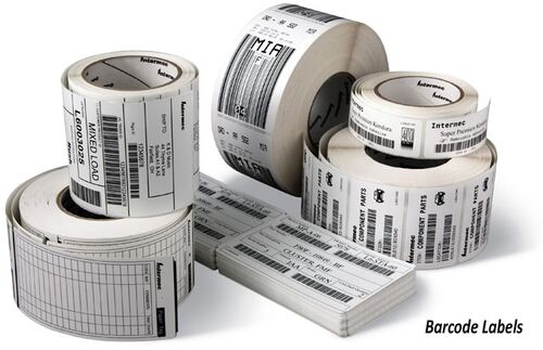 Glossy Lamination Plain Barcode Labels, Label Shape : Rectangular