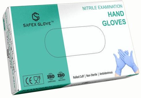 Nitrile Examination Powder Free Gloves, For Hospital, Size : All Size