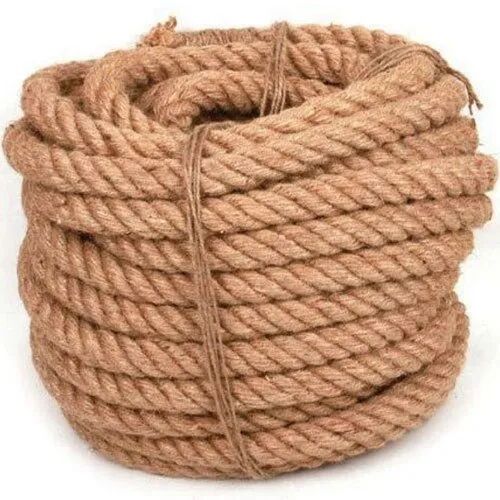 Four Twist Curled Coir Rope, For Rescue Operation, Marine, Size : 15-20 Mm