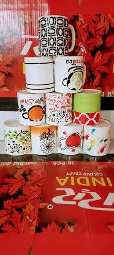 White Round Ceramic Milk Mug, For Home