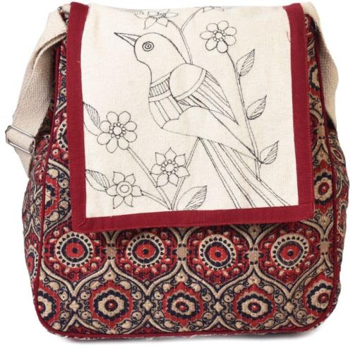 Ssrini Printed Cotton Office Sling Bag, Size : 12x10x5inch