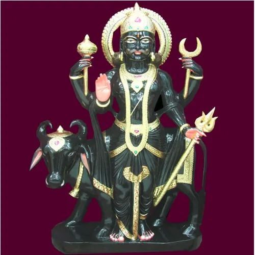 Polished Marble Shani Dev Statue, Packaging Type : Thermocol Box, Carton Box