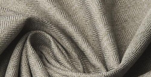 Light Grey Woolen Tweed Fabric, For Textile, Pattern : Plain