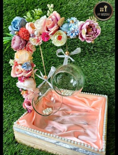 Polished Steel Ring Ceremony Tray, For All, Packaging Type : Plastic Packet, Wooden Box