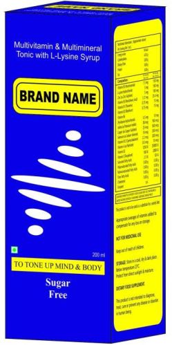 Multivitamin And Multimineral With L-lysine Syrup, For Health Supplements, Packaging Type : Glass Bottle