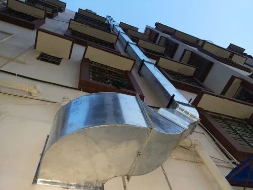 Silver Square Exhaust Duct, Size : 4 Inch