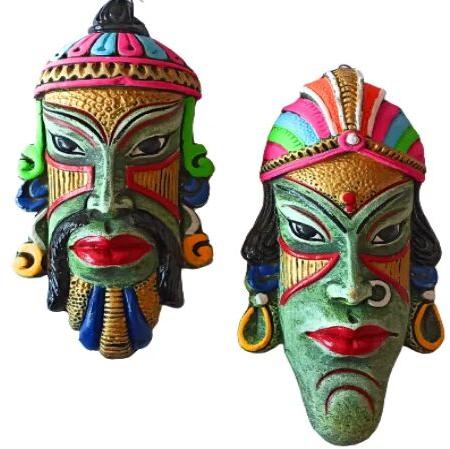 Constructo Terracotta Decorative Wall Mask, Size : 24 CM