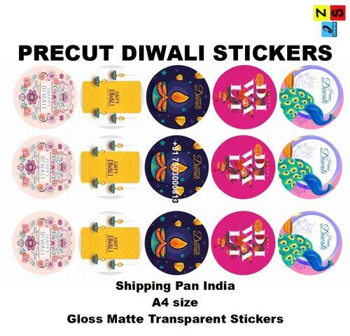 Paper Diwali Stickers, Shape : Round