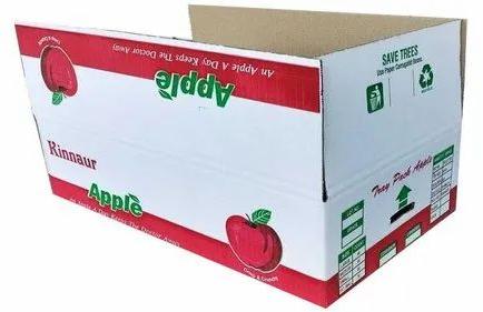 Multicolor Rectangular Paper Apple Corrugated Box, Feature : Superior Quality, Recycled, Quality Assured