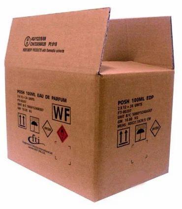 Light Brown Rectangular Flexo Printed Corrugated Box, For Industrial Use
