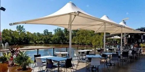 White Galvanized Restaurant Tensile Structure