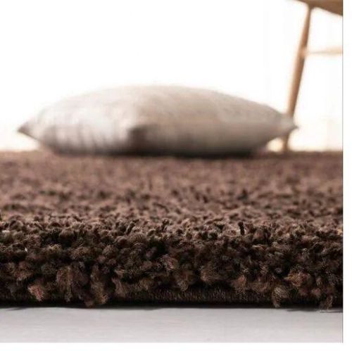 Rectangular Microfiber Brown Shaggy Floor Carpet, For Home, Size : 7X10feet