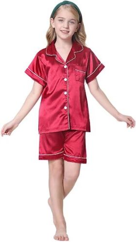 Girls Satin Shorts Set, Size : XS, M