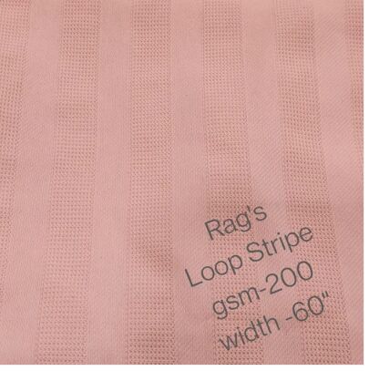 Lycra Rags Stripe Loop Fabric, Color : Multiple