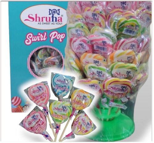 Shruha Swirl POP Heart Lollipop, Taste : Sweet