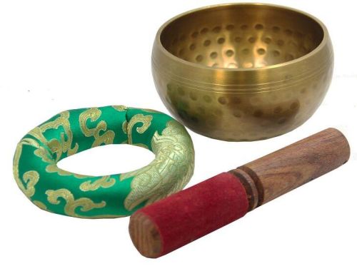 Brass Tibetan Singing Bowl Set