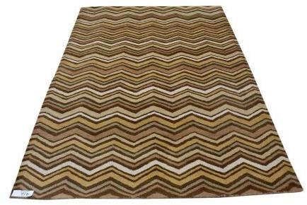 Rectangular Polyester Nepalese Carpet, For Long Life, Attractive Designs, Color : Brown