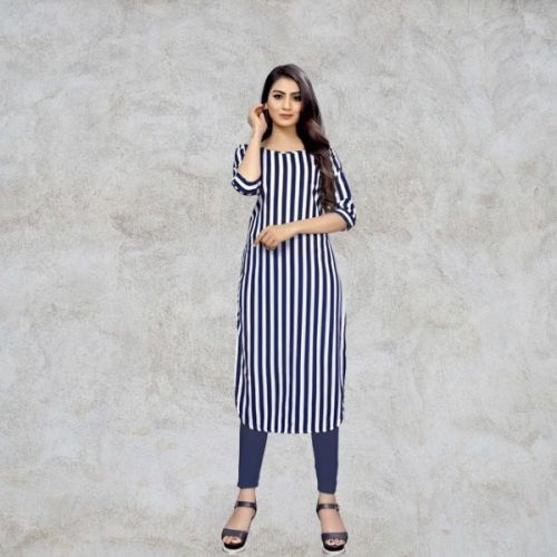 Crepe Printed Lining Kurtis, Size : M, XL, XXL