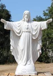 White Kanhiyalal Polished Marble Jesus Statue, For Shiny, Dust Resistance, Pattern : Printed