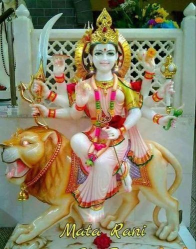 Multicolor Marble Maa Durga Statue, For Shiny, Dust Resistance, Pattern : Plain