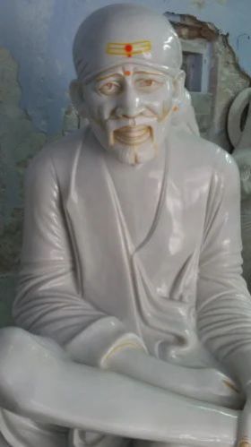 White Plain Sai Baba Marble Statue, Size : 3 Feet