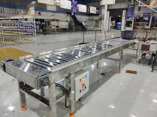 Slat Belt Conveyor, Material Handling Capacity : 50-100 Kg Per Feet