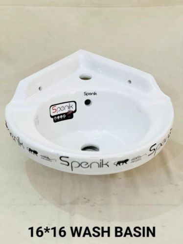 Spenik Polished Plain 16x16 Ceramic Wash Basin Modern