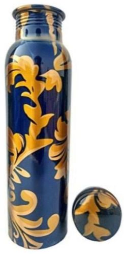 Round Floral Print Copper Bottle, Storage Capacity : 500ml, 1ltr
