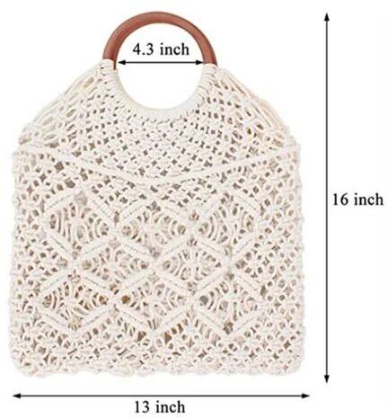 Macrame Jute Bag, Size : 16*13 Inch