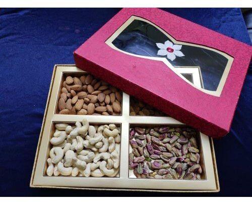 Paper Dry Fruit Gift Pack, Color : Golden