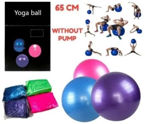 Round PVC Yoga Ball, For Indoor / Outdoor, Size : 65 Cm