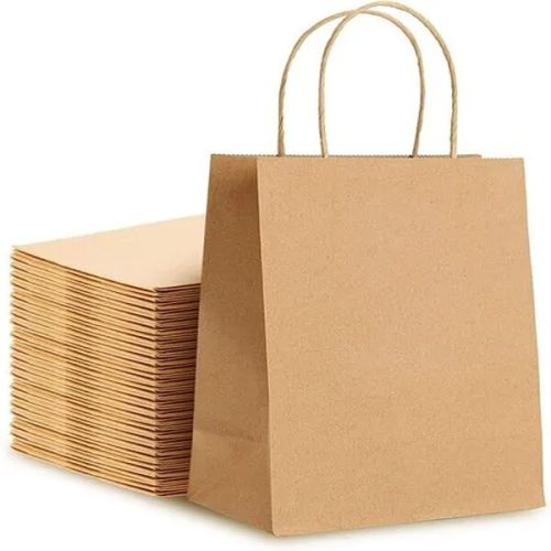 Kraft Paper Loop Handle Bag, For Packaging, Size : 9x12x7 Inch