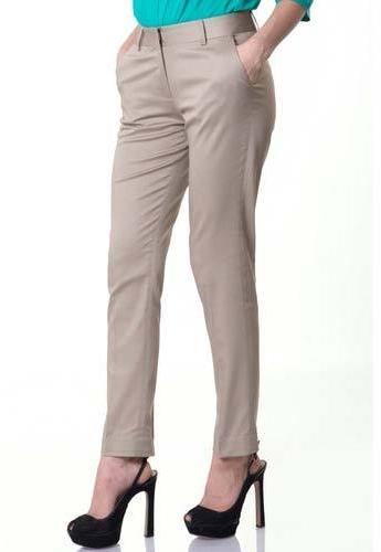 Poly Knitted Plain Ladies Trouser Party Wear, Formal Wear