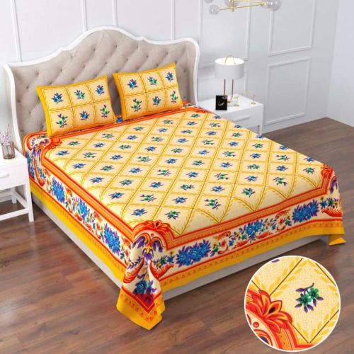 Cotton Multi Colored Bed Sheet, For Lodge, House, Home, Size : Multisizes