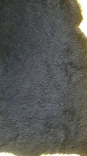 Plain Black Polyester Fur Fabric, Width : 90 Inch