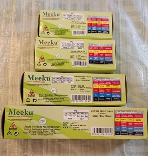 Plain Oxo-Biodegradable Biodegradable Garbage Bags, Color : Green