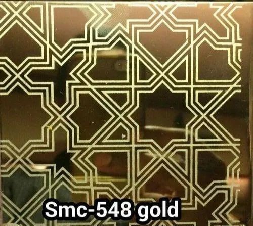 Gold Etching Stainless Steel Sheet, Color : Golden