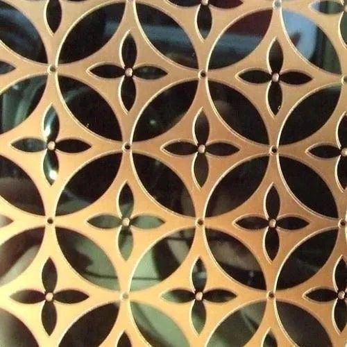 Gold Mirror Etched Stainless Steel Sheet, For Lift Cladding, Exterior Facades, Signages, Interiors