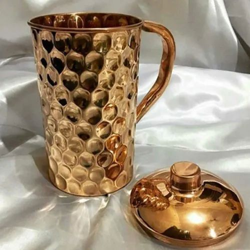 Round Copper Diamond Jug With Lid, For Household