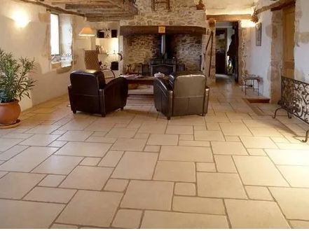 Glossy PVC Stone Flooring Services, For Home