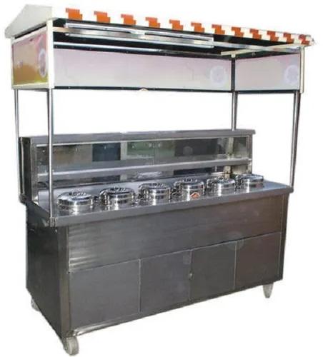 Grey Stainless Steel Panipuri Counter